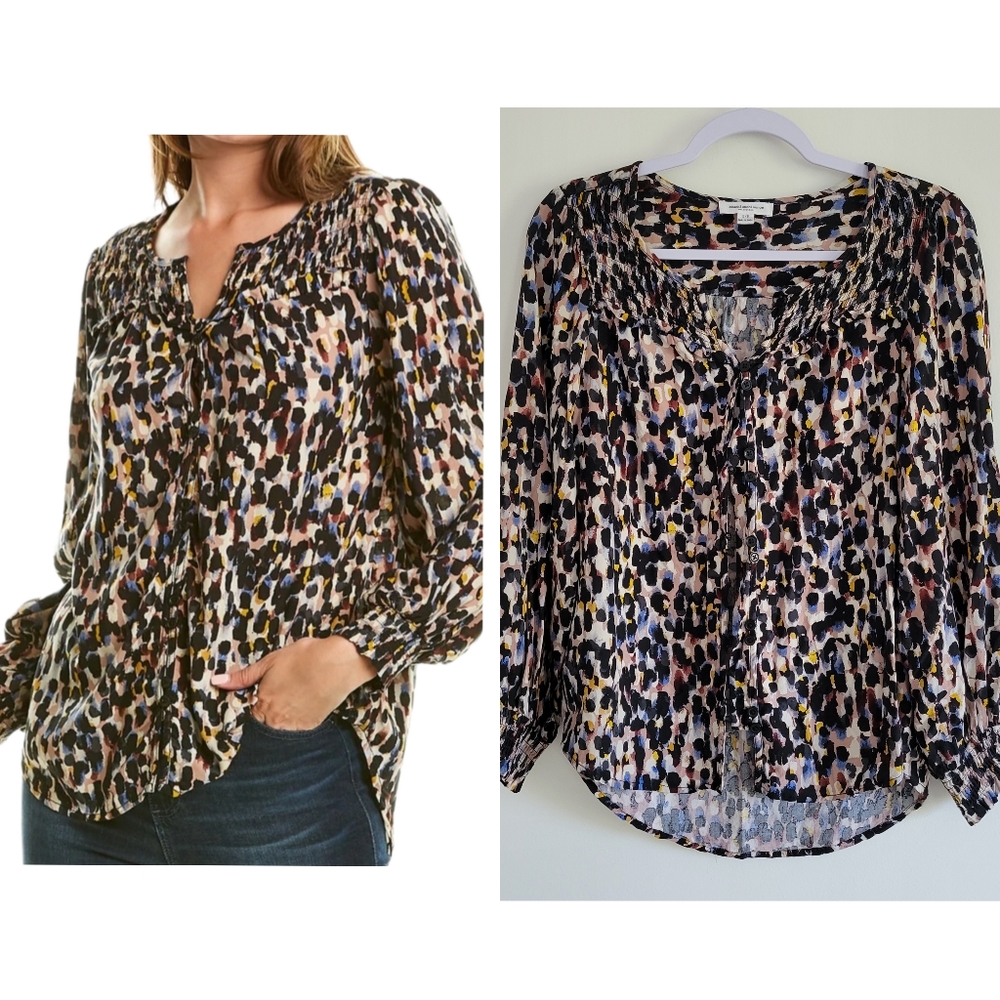 Beachlunchlounge Watercolor Blouse Top Size S